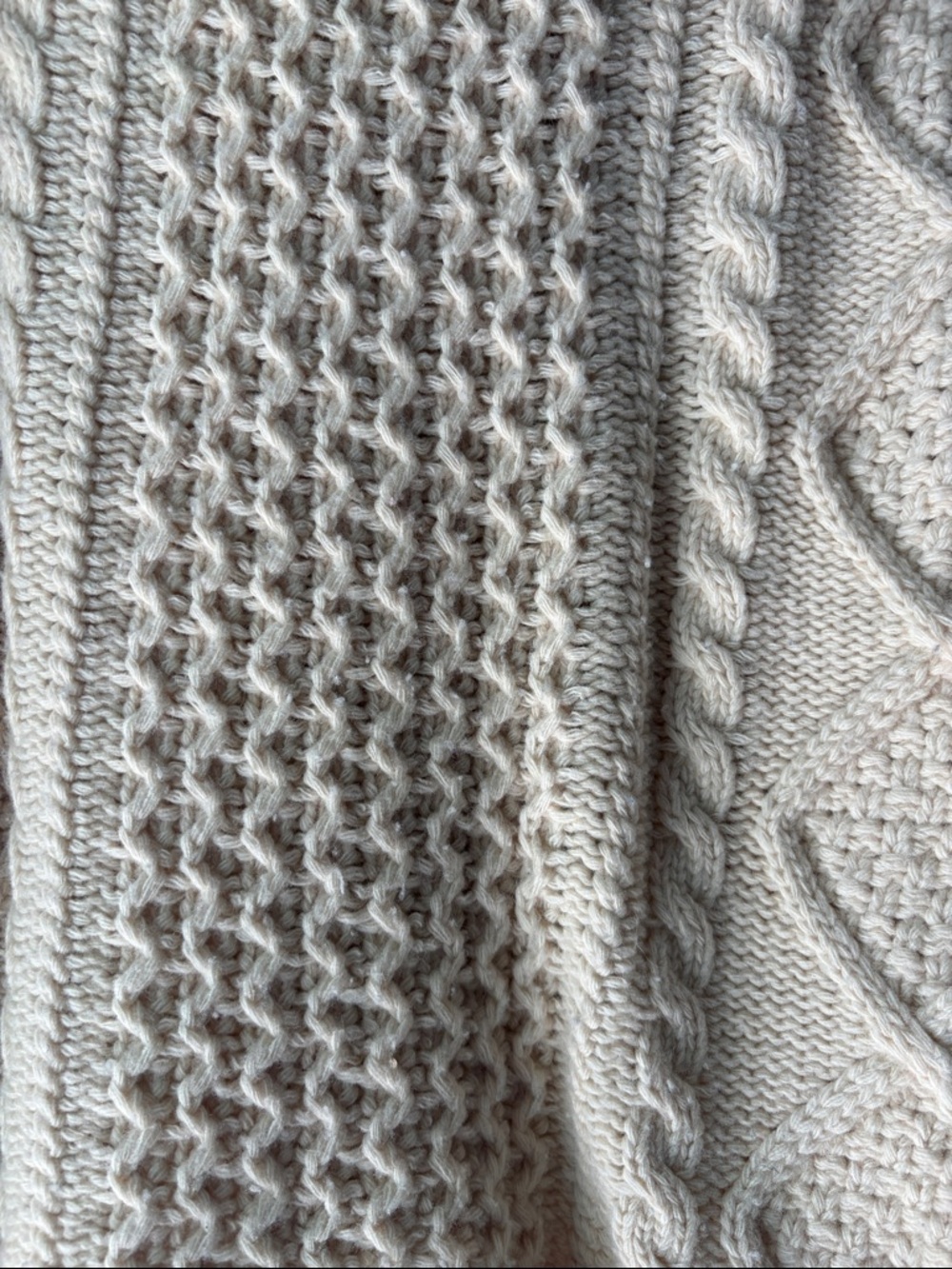 FRANCIS VALENTINE Chunky Cable Knit Button-Up Sweater Cardigan - Cream - Picture 12 of 17